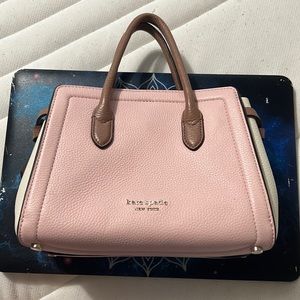 Kate Spade Mini Knott Satchel in Pink/White/Brown color